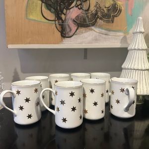 American Atelier Gold star holiday cups set of 8